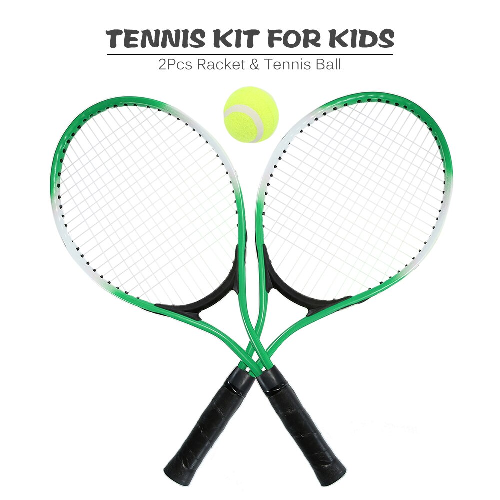 2 st barn tennisracket snöre tennisracketar med 1 tennisboll och täckväska tonårstennis träning 3 färger