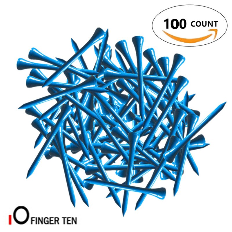 Golf tees træ 100 stk / sæt 70mm 2 3/4 tommer til driving range blå rød hvid træ blandede farver klub træningshjælp golf tee holder