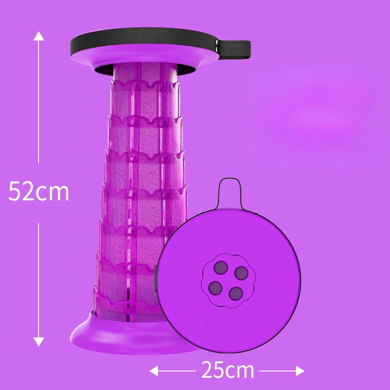 2022 Kantelbare Lotus Vouwen Telescopische Kruk Camping Camping Auto Queuing Draagbare Kruk 10 Kraampjes Verstelbare Hoge Stijl Kruk: lotus - purple