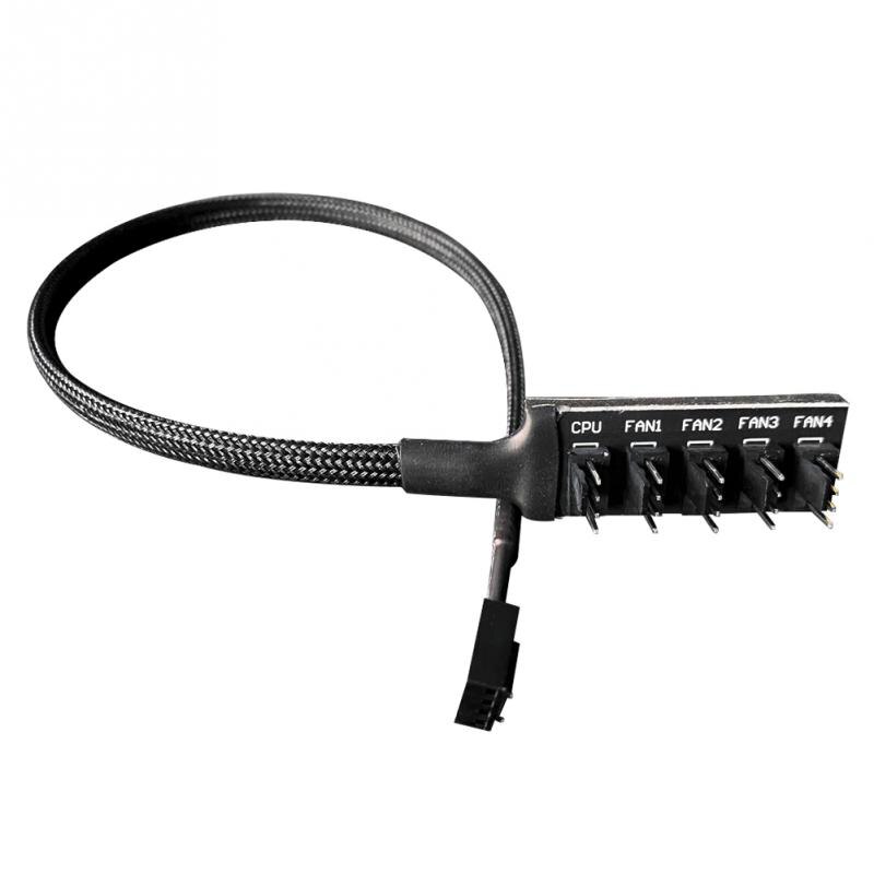 40cm Host Case Connector Adapter Fan Hub Splitter Cable For PC Computer 1 To 5 Cooling Fan Connector Controler