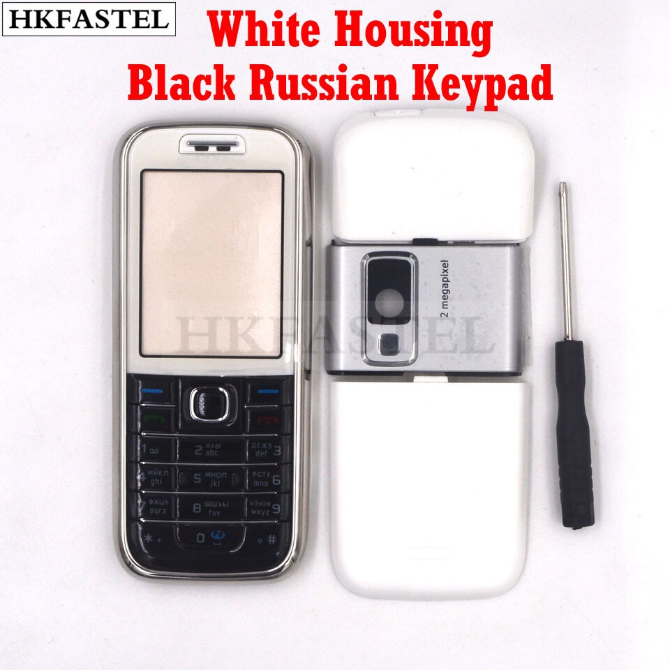 Hkfastel Voor Nokia 6233 Full Complete Mobiele Telefoon Behuizing Cover Case + Engels/Russisch Toetsenbord + met Tracking