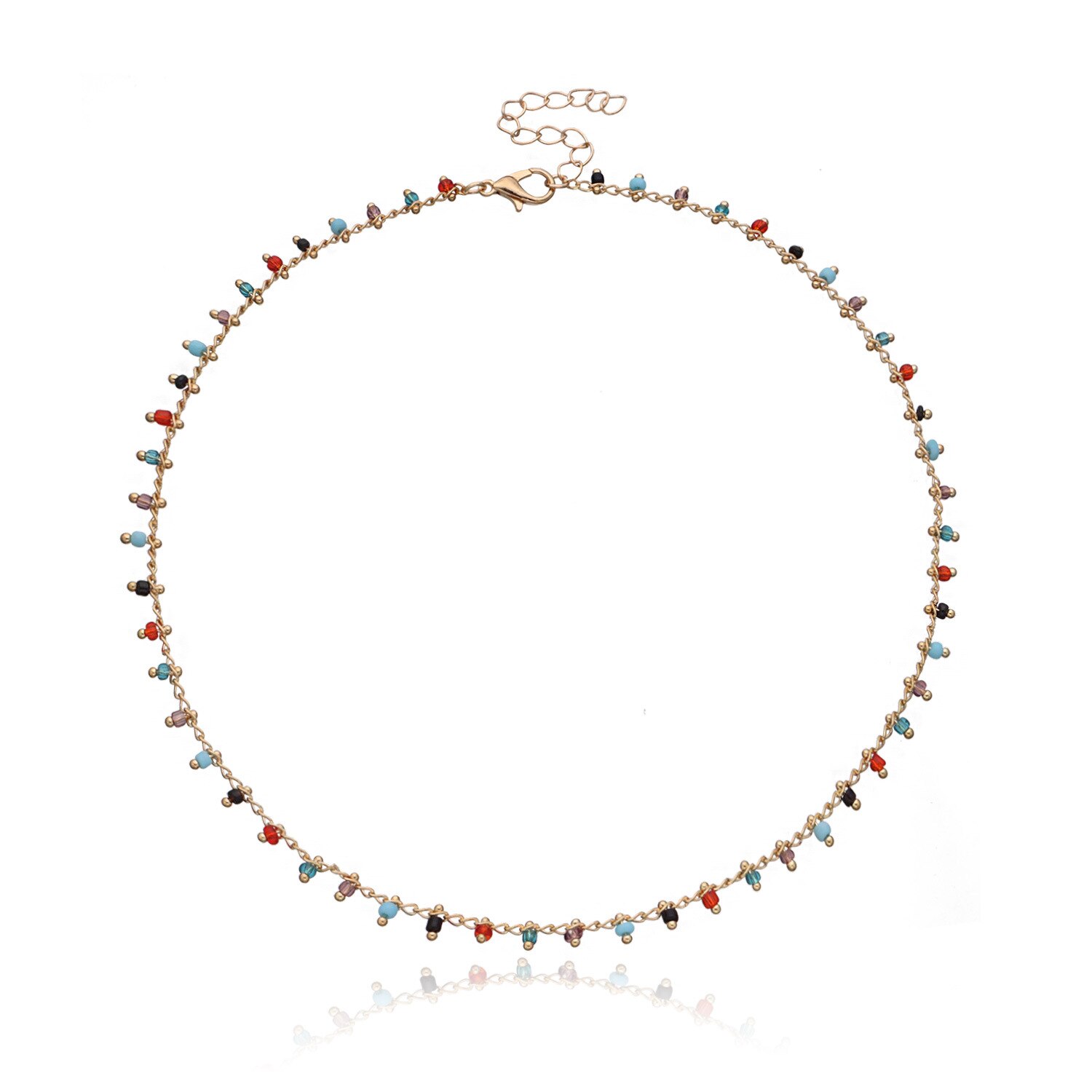 Bohemian Kleurrijke Kralen Ketting Voor Vrouwen Charms Tassel Sleutelbeen Keten Chockers Handgemaakte Party Sieraden Collares