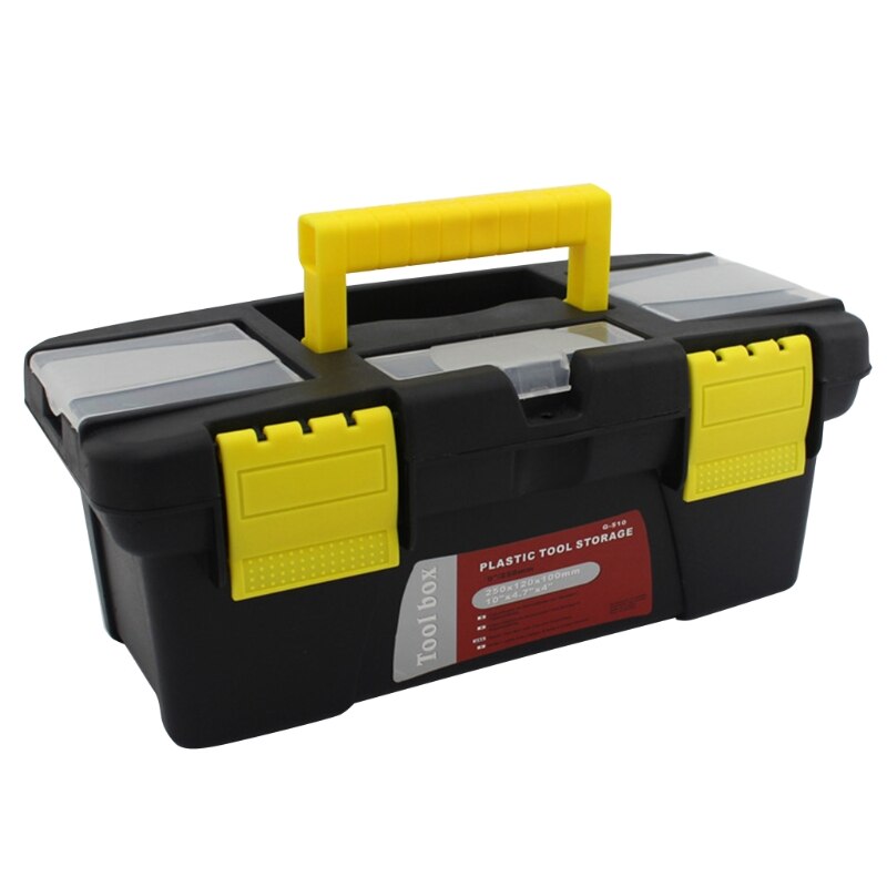 Caja de herramientas de plástico portátil, caja de herramientas de mantenimiento multifunción para el hogar, caja de almacenamiento para coche, caja de herramientas anticaída