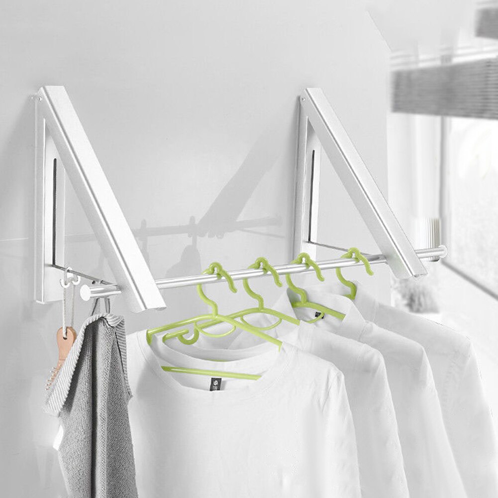 Clothes Hanger Multifunction Retractable Wall Mount Folding Waterproof Stainless Steel Clothes Towel Rack Installation Packs
