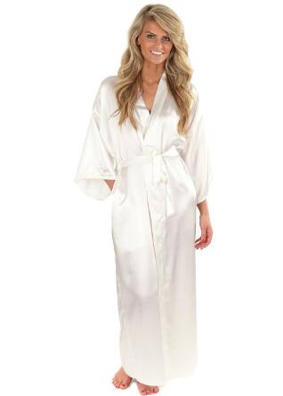 Vrouwen Zijde Satijn Lange Bruiloft Bruid Bruidsmeisje Gewaad Kimono Gewaad Feminino Badjas Grote Maat XXXL Peignoir Femme Sexy Badjas
