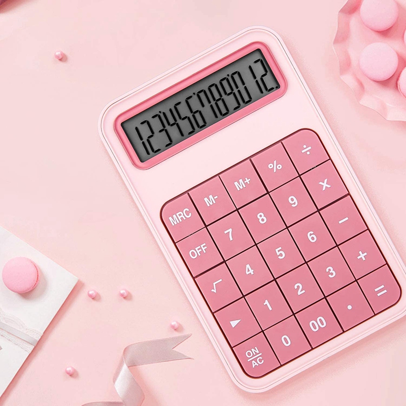 Desktop Calculator, 12 Digit Large Display Battery LCD Display Office Calculator