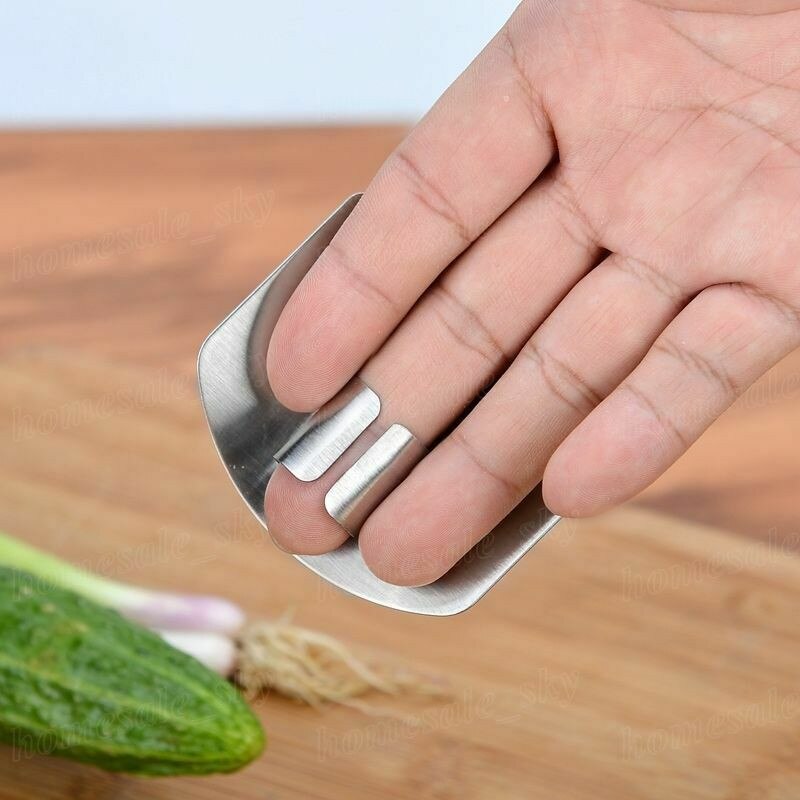 Rustfrit stål fingre håndbeskytter kniv hugge skåret i skive sikker skærm skjold køkken tilbehør køkken kogeværktøj