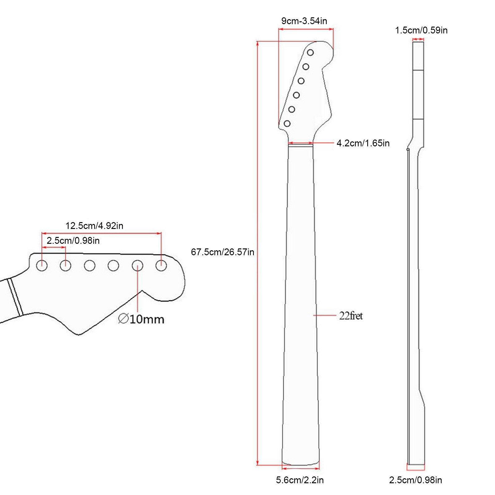 Electric Guitar Maple Neck Mighty Mite Neck Guitar Neck Fingerboard Guitar With Back Midline Wood Fingerboard