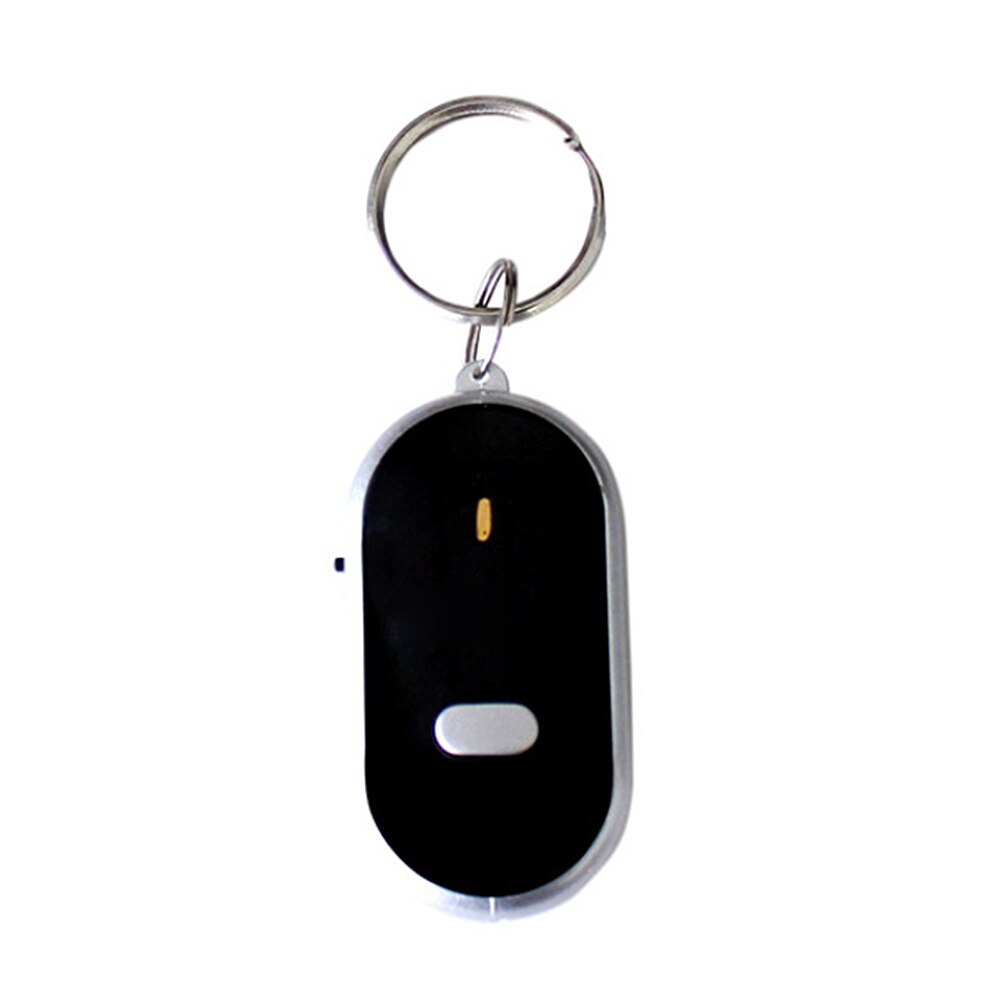 Détecteur de clé intelligent Anti-perte sifflet capteurs porte-clés tracker LED avec sifflet Claps localisateur trouver perdu enfants porte-clés Finder: Black