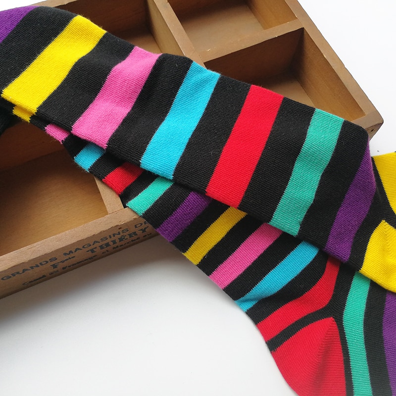 otoño bebé niña niños medias negras de algodón para niñas hasta la rodilla calcetines rayados pantimedias para niños