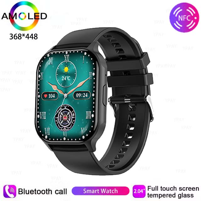 HK26 Inteligentny zegarek Mężczyźni Kobiety 2,4-calowy ekran AMOLED Bluetooth Połączenie Muzyka NFC AI Głos Niestandardowa tarcza sport zdatność naganiacz zwierza Smartwatch: biały