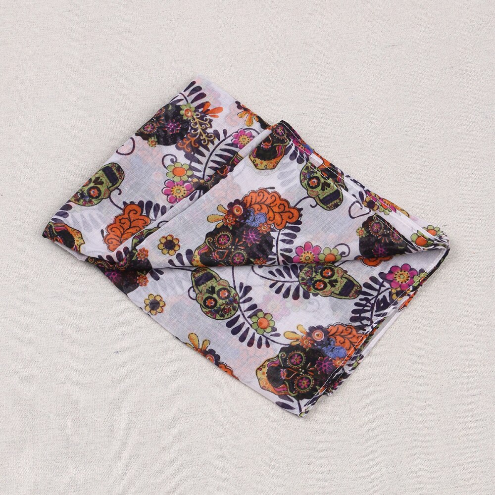 Foulard imprimé de squelette drôle, châle décoratif pour fête de Festival