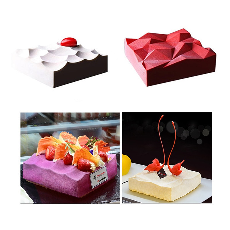 Rectangle Silicone Mousse Mold Rhombus Cake Mold Baking Pan For Sponge Cake Mould Dessert Chiffon Pastry Bakeware