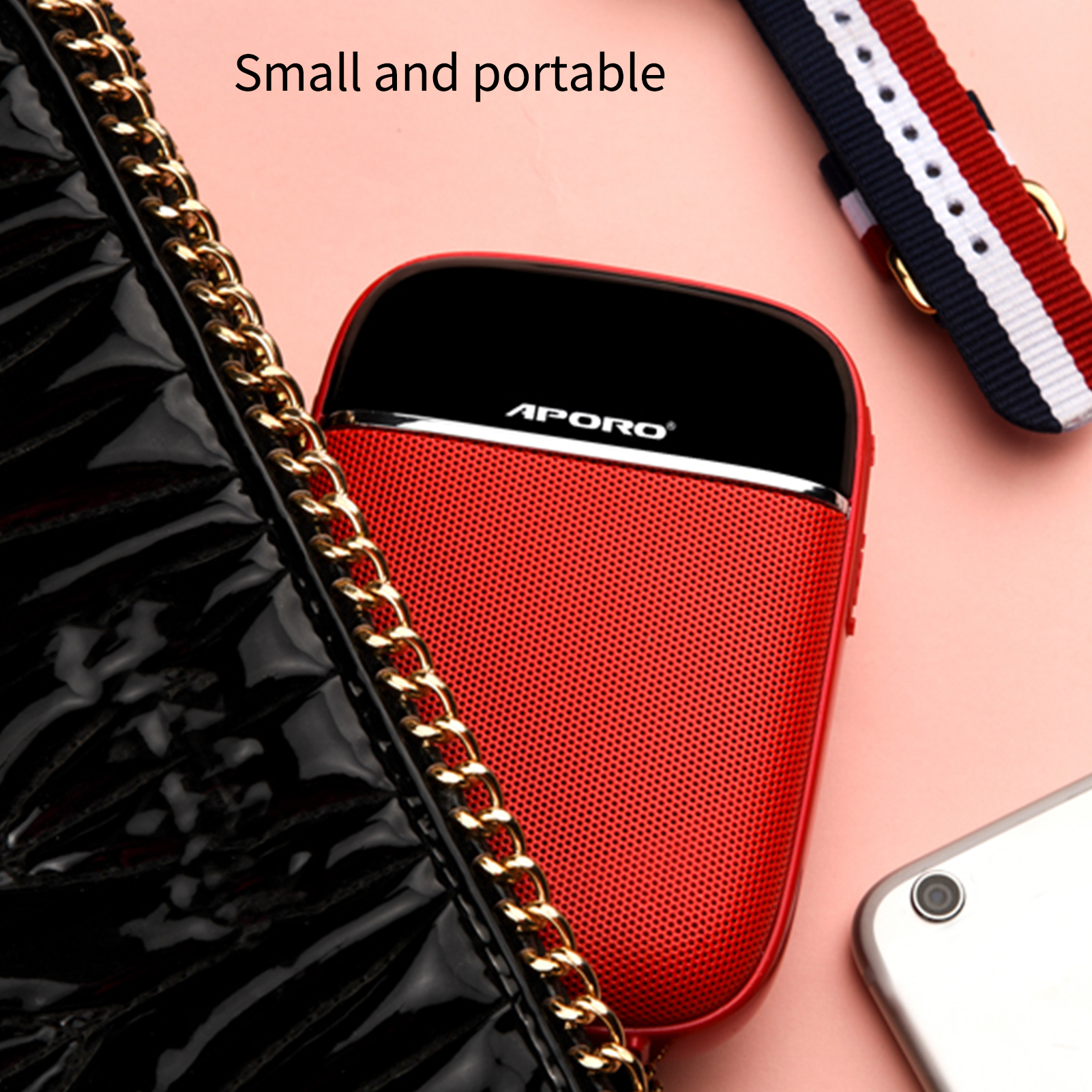 Draagbare Voice Versterker Voor Leraren Met Bedrade Microfoon Headset Tailleband Oplaadbare Bt Speaker Met Muziek Fm Tf Card