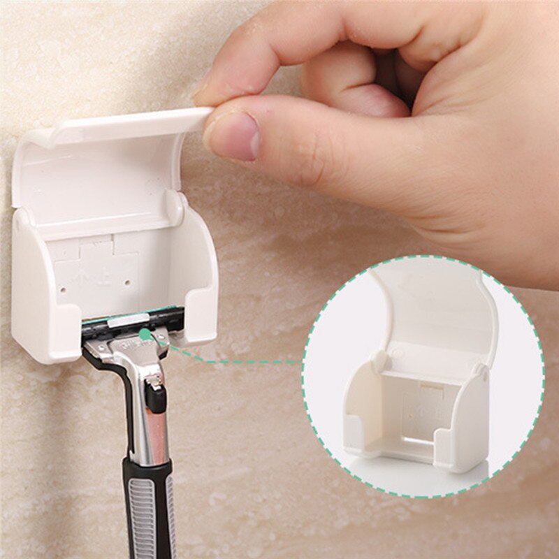 Basupply – porte-rasoir mural, 1 pièce, pour salle de bain, support à capuchon, accessoires de salle de bain