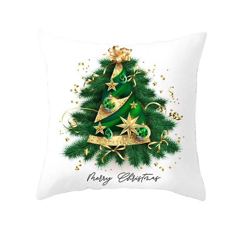 Juledekoration pudebetræk polyester glædelig jul kaster lændehynde pudebetræk juletræ pudebetræk 30*50cm/44*44cm: 4
