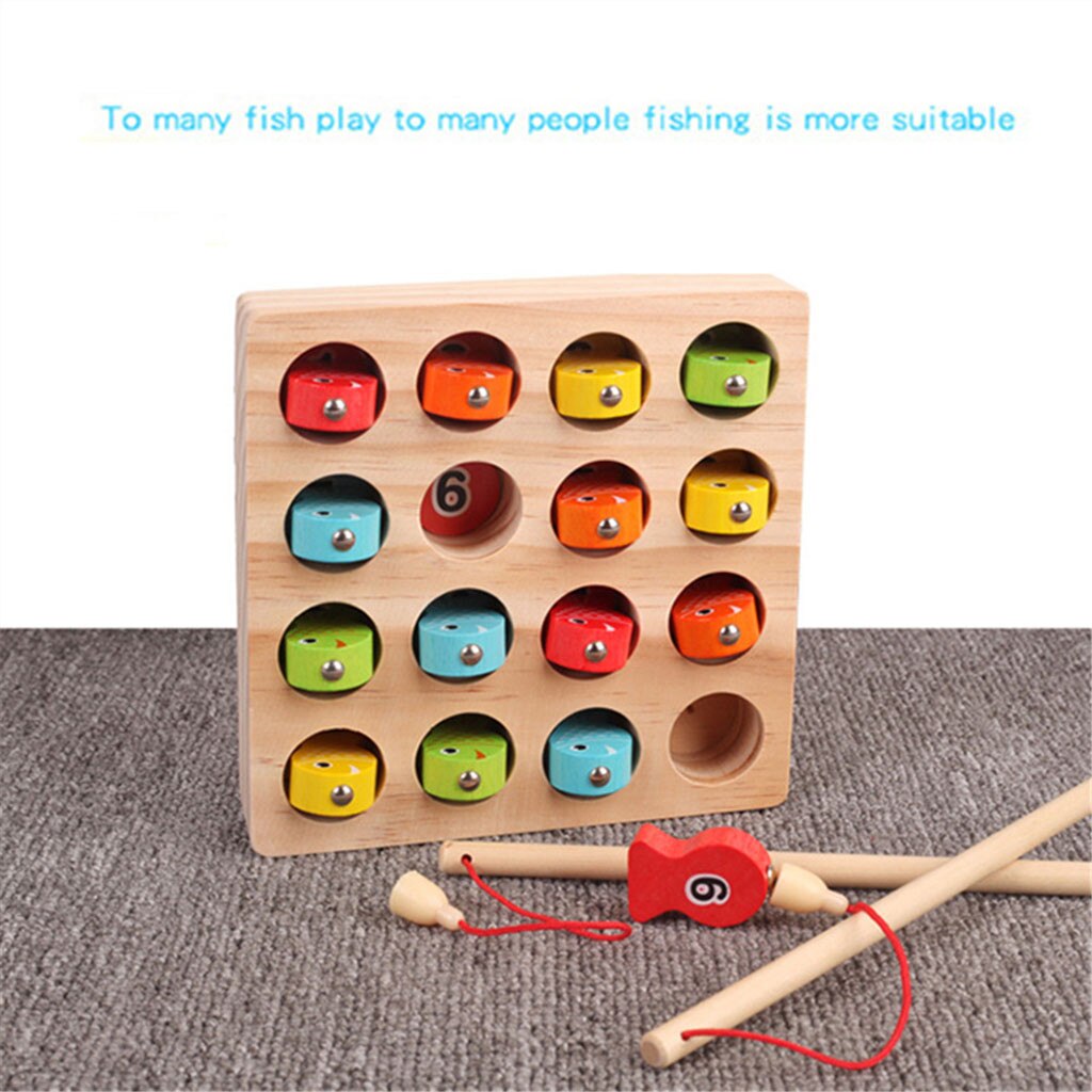 Houten Magnetische Vissen Game Fijne Motor Vaardigheid Brief Cognitie Voorschoolse Ouder-kind Interactief Speelgoed Outdoor Educatief