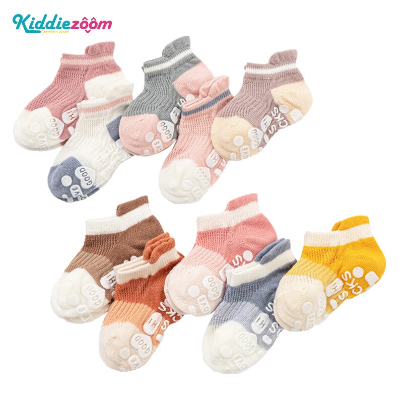 10 Pairs Baby Mesh Sokken 2022 Zomer Ademend Peuter Meisje Boot Sokken Anti Slip Kids Jongens Floor Sokken Non-slip Katoen Zacht