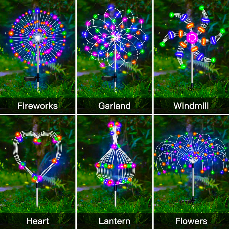 Led Solar Vuurwerk Lamp Buiten Tuin Decor Pad Kerstverlichting Waterdichte Kerst Tuin Balkon Patio Gazon Zonne-Energie Licht