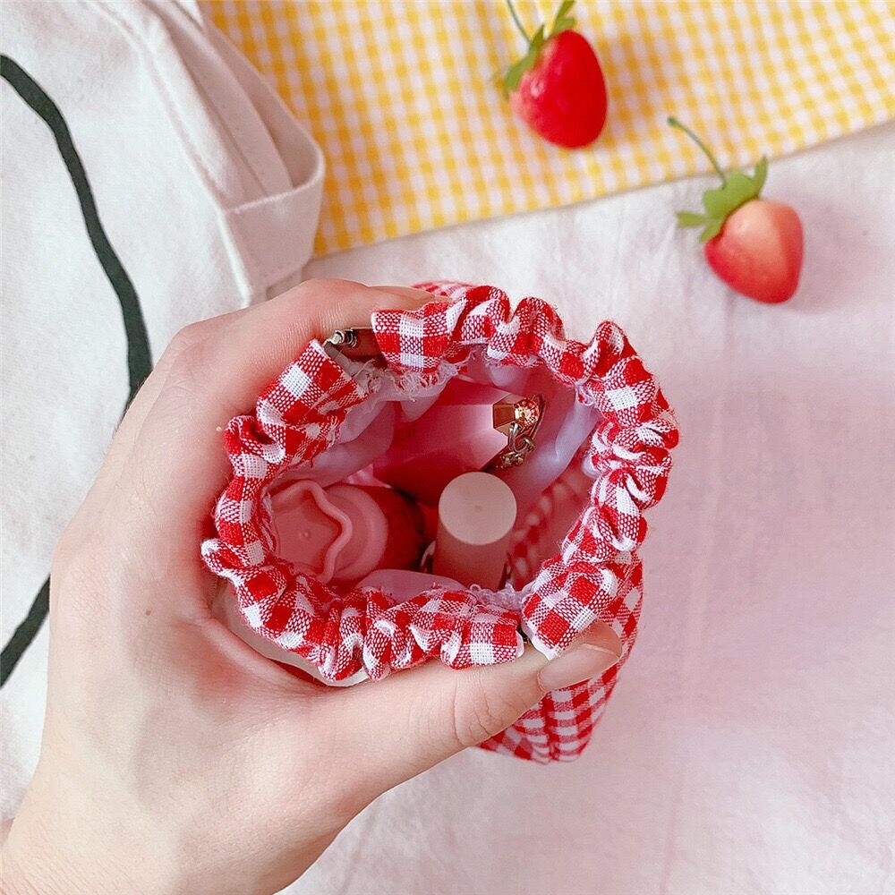 Bentoy rouge Plaid porte-monnaie Bus porte carte bancaire sac de maquillage filles Mini sac d'argent enfants pièces de monnaie poches corée sacs simples