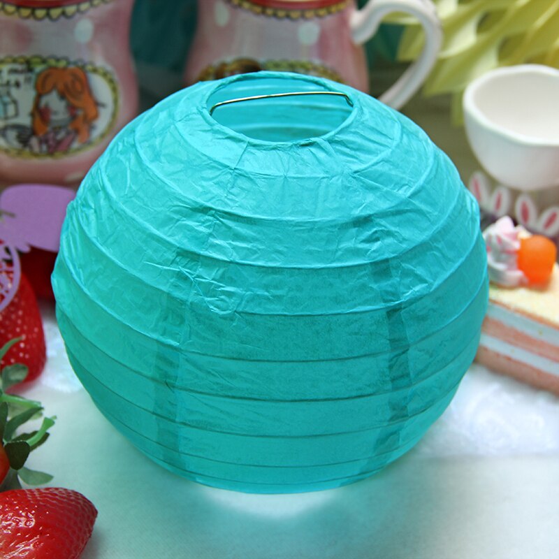 Neue 1 STÜCK 20 cm China Runde Papierlaterne Festival Lieferungen Geburtstag Hochzeit Dekoration dekor handwerk DIY Lampion laterne: Tiffany Blau