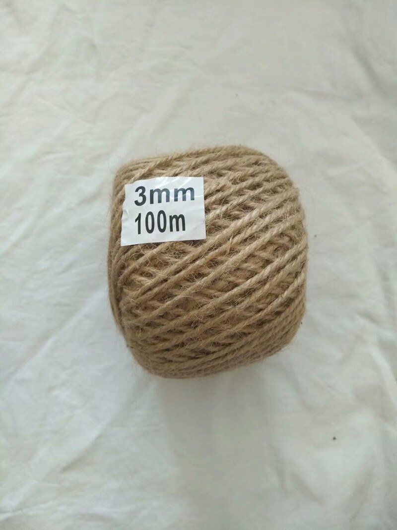 Promotional price knitting rope 1mm--5mm natural jute rope line hand woven tag tied rope
