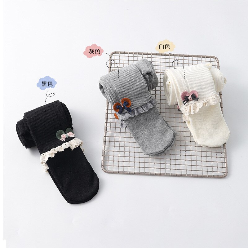 Schattige Baby Meisje Panty Kant Bloem Bows Prinses Meisjes Panty Zachte Katoenen Baby Kinderen Kids Panty Panty Winter Herfst