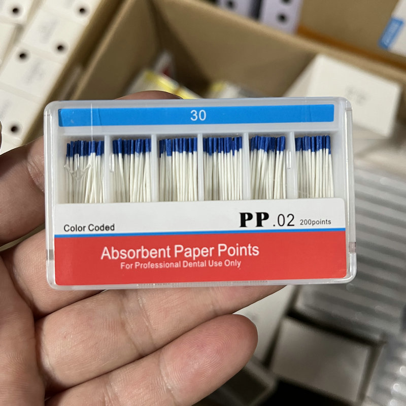 Dentaire 02 Points de papier absorbant, annulation des racines, endodontie, pointes en fibres de coton, produit de dentiste, tailles mixtes: Rose