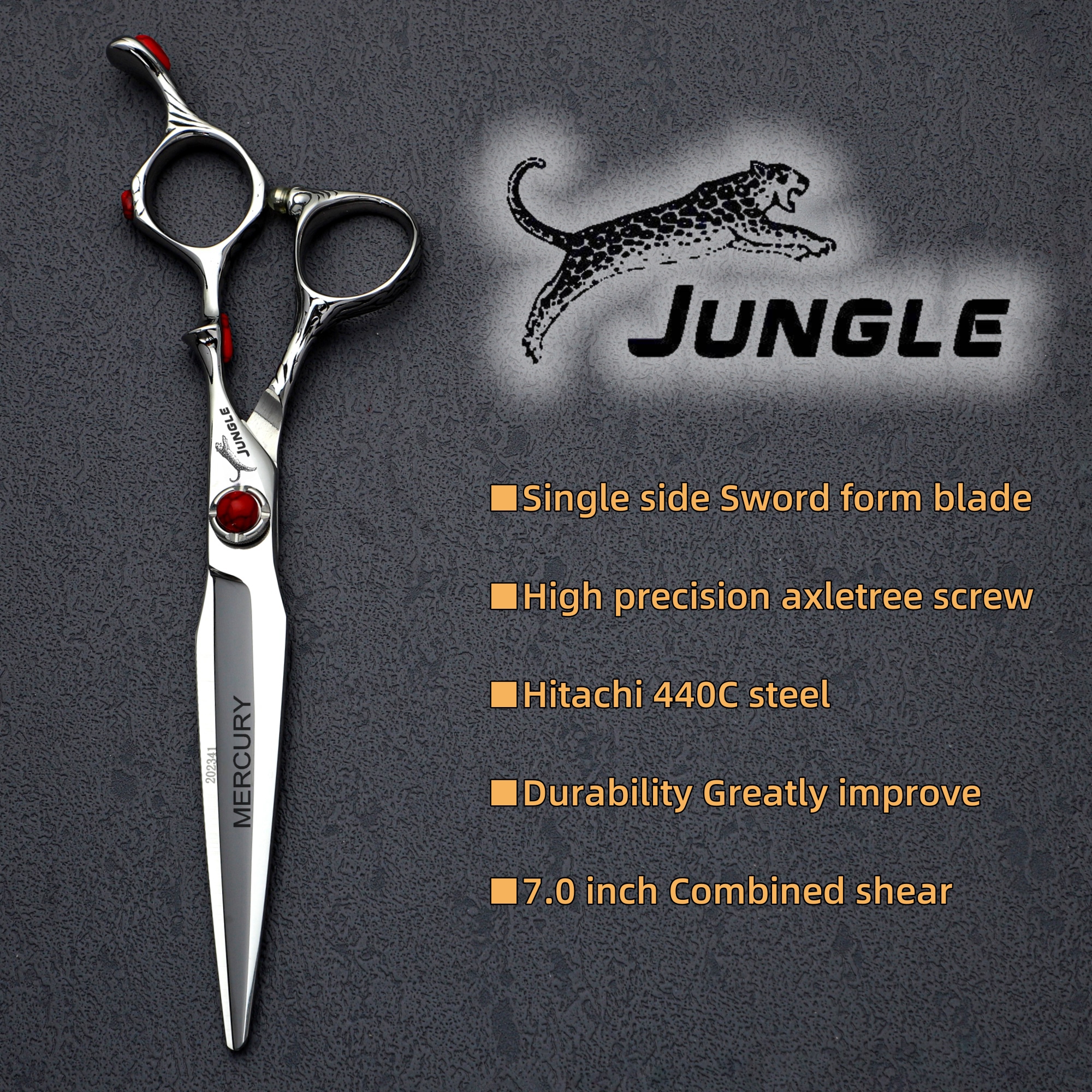 JAGU-professionele kappersschaar, dunner wordende schaar, 440C staal, salon hoogwaardige haarsnijgereedschappen, set van 5,5 tot 7,0 inch