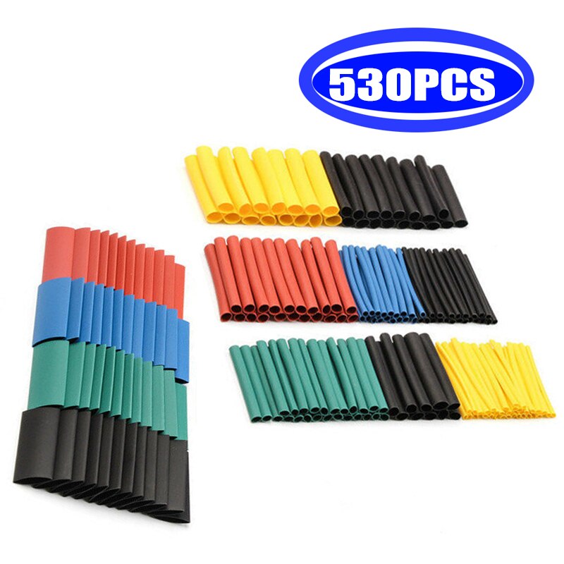Heat shrink tube kit Insulation Sleeving Polyolefin Shrinking Assorted Heat Shrink Tubing Wire Cable 100/127/140/164/328/530Pcs