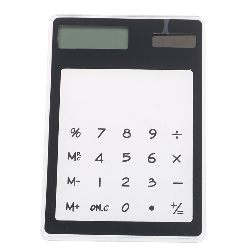 8 Digit Touch Screen Ultra slim Transparent Solar Stationery Clear Scientific Calculator use for Student School Office: Black