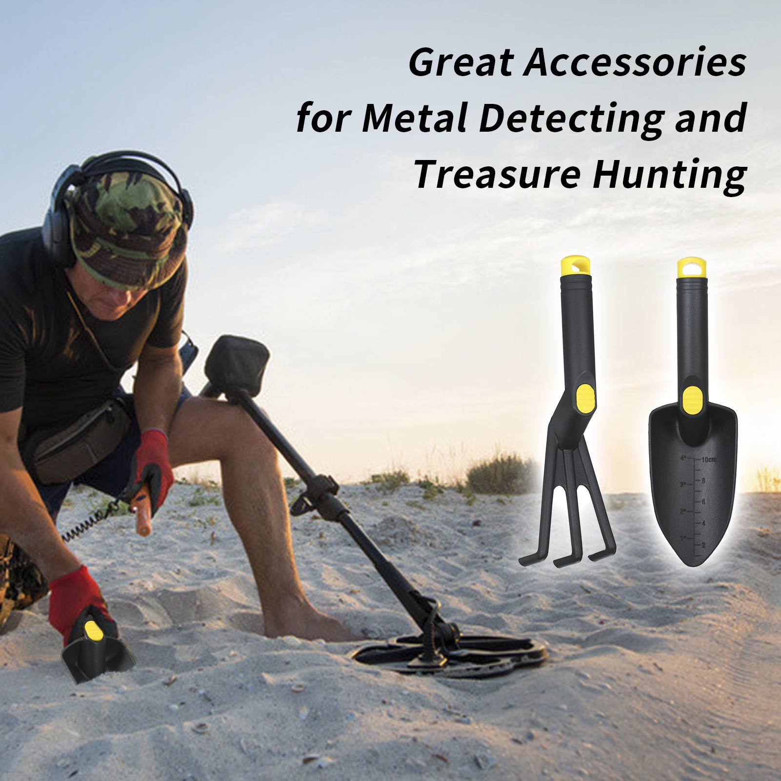 GTX5030 Metal Detector Pinpointer Metal Detectors with Headphone Shovel Rack Underground Depth Gold Detector