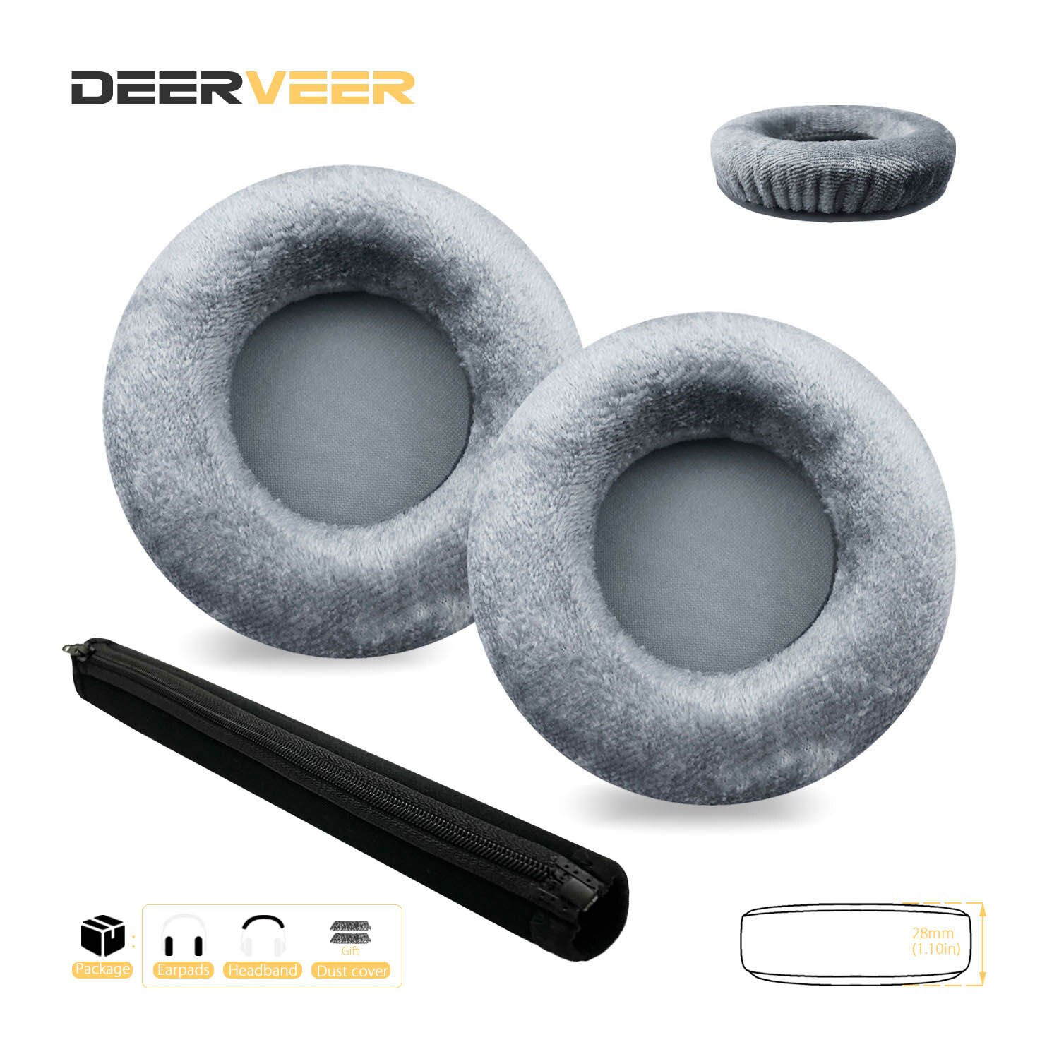 DEERVEER-almohadillas de repuesto para auriculares Bluedio T5, T4, T4S, cojines de espuma viscoelástica gruesa, diadema: 11 and band