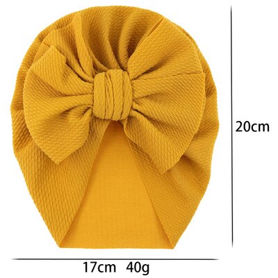Baby cotton blends Headband Soft Bowknot Turban Hair Bands soft knit fabric pleated bow Indian hat for