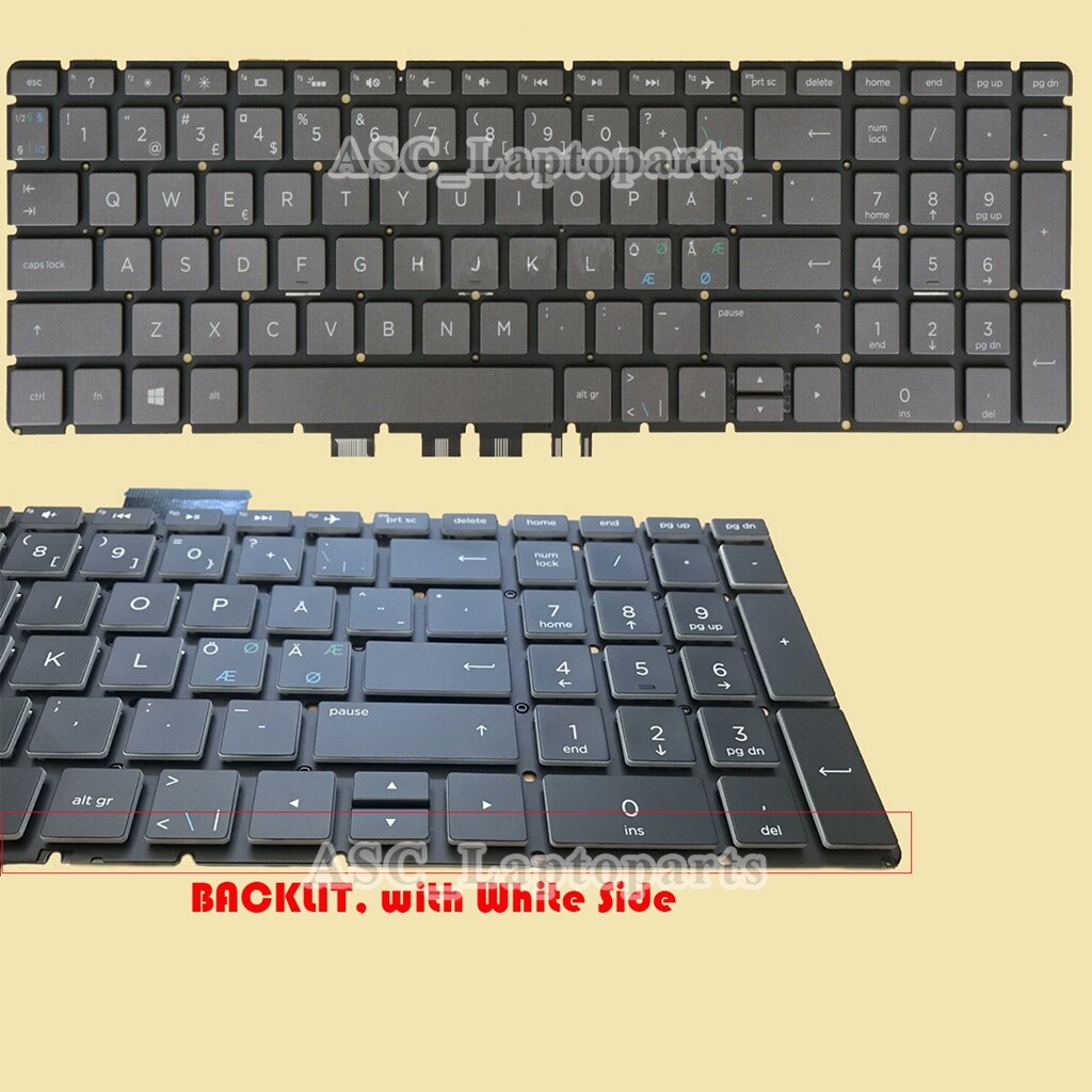 Norwegian Swedish Nordic Finnish Svenska Keyboard for HP Pavilion Power 15-cb015no 15-cb016no 15-cb017no 15-cb018no BACKLIT