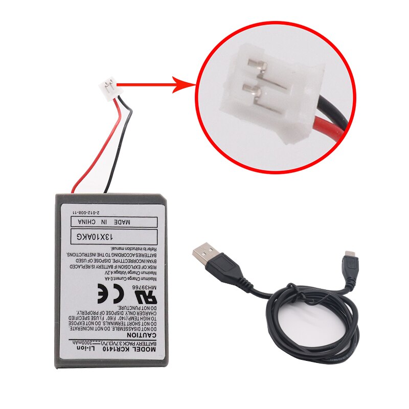 2 stk 2.0ah 2pk batteri og kabel til sony playstation  ps4 pro dual shock 4 pro controller anden generation cuh-zct 2 or cuh-z