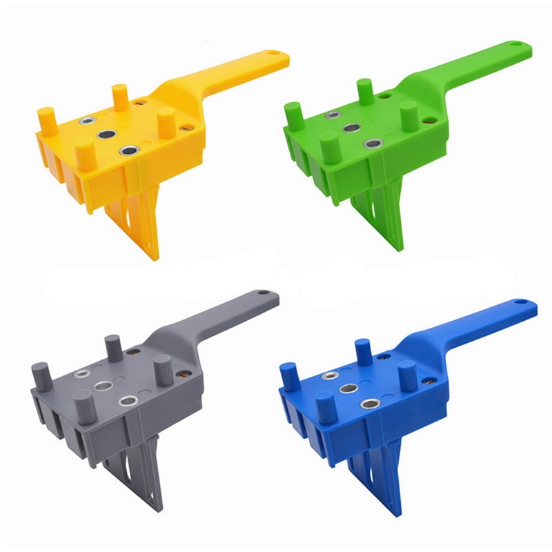 Dowel jig 6 8 10mm trä hss borrar träbearbetning jig abs plast fickhål jig borr guide verktyg för snickeri