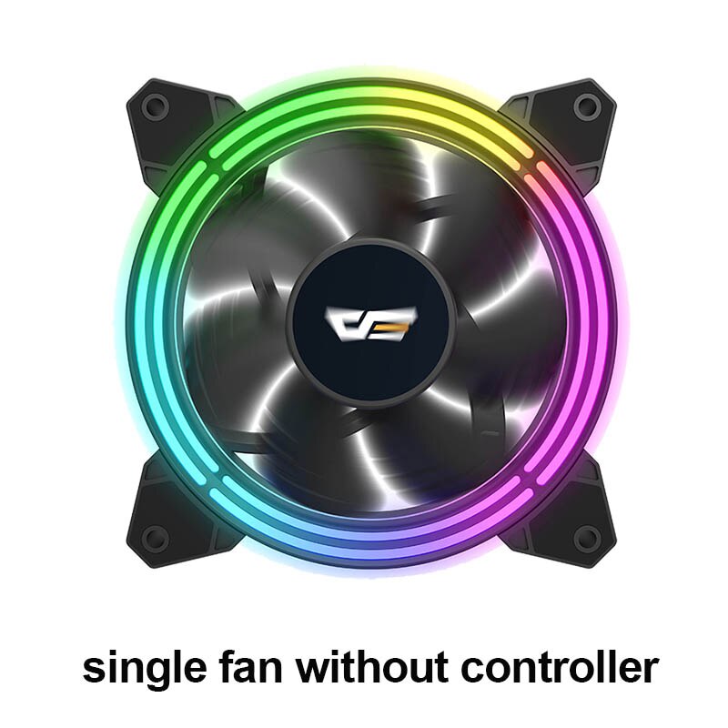 Aigo Computer Case Cooling Rgb Fan 120 Mm Stille Ir Remote Kleurrijke Fan CF11 Asus Aura Sync Cooler Cooling Passen led Pc Case Fan: 1 fan only