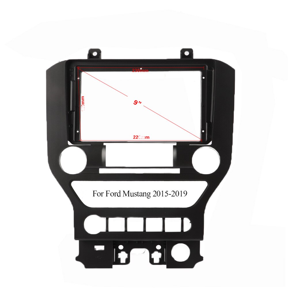 Embellecedor doble Din para coche Ford Mustang, marco de salpicadero de montaje de DVD, navegador, Radio, Android, 9 pulgadas, ABS, color negro,