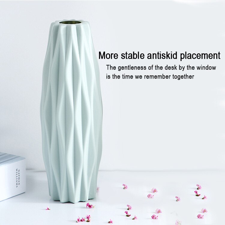 Plast blomstervase hjemmekontor hotel blomst kunstig plante tør blomster dekoration vase container