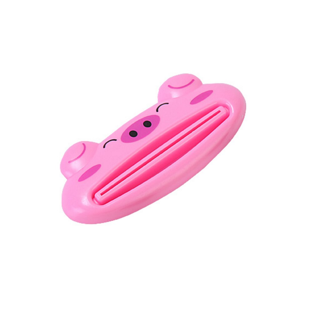 mignon Animal peinture presser dentifrice presser pâte distributeur rouleau support salle de bains outils ménagers: Pink pig