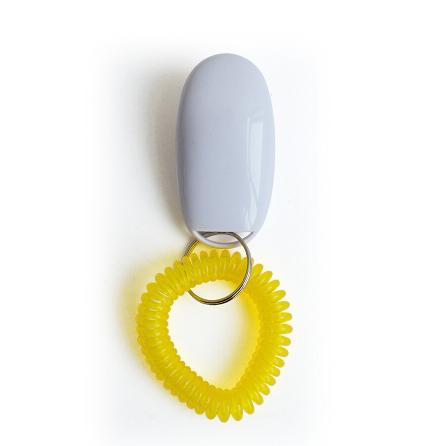 Portable Training Guide Clicker Dog Supplies Whistle Trainer Delicate Button Clicker with Key Chain Dog Cat Pet Training Tools: White