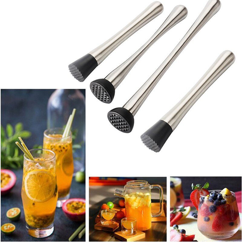 Pilon à Cocktail Bar Mojito Cocktail En Acier Inoxydable Bar Mélangeur BRICOLAGE Boisson Fruits Glace Pilée Barware Maison Restaurant Bar Outil