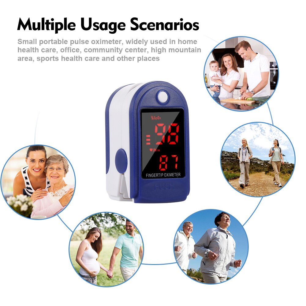Blood Oxygen Monitor OLED display Blood Oxygen Finger Pulse Digital Fingertip Oximeter Oxygen Saturation Monitor No Battery