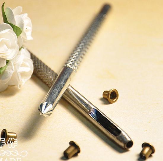Suitable for Inner Diameter 2mm Metal Garments Scrapbook Eyelet Installation tools: 1 punching tool + 1 flowering tool
