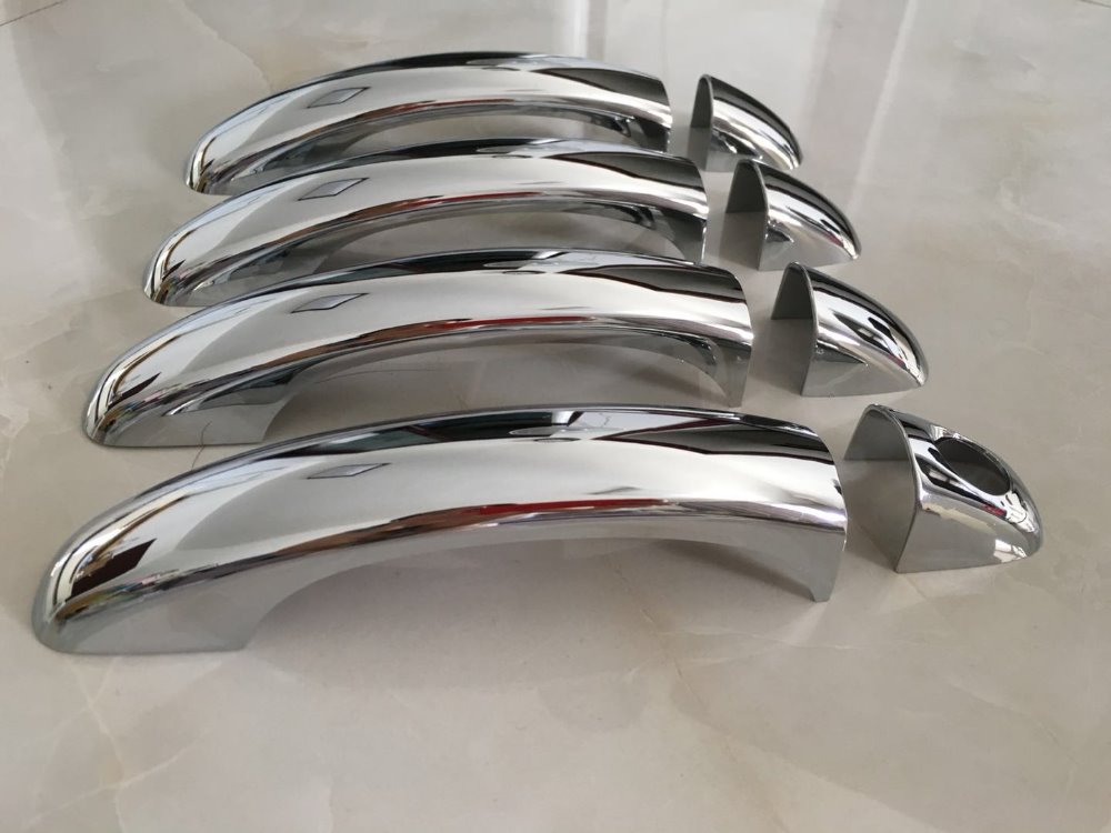 Cubierta cromada de manija de puerta de plástico ABS de 8 Uds Ajuste de recubrimiento para VW Touareg primera generación 2002