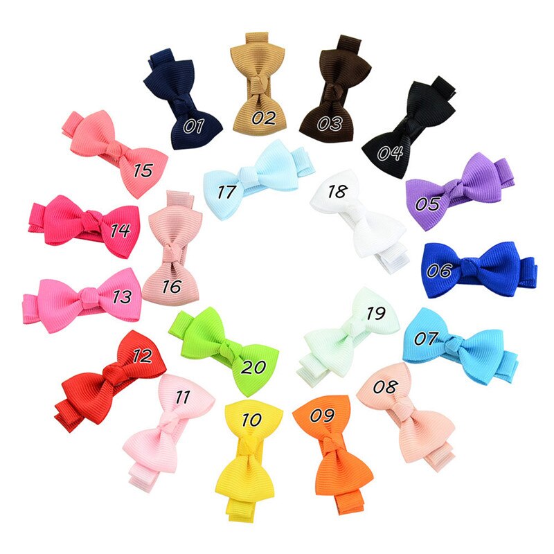 MIXIU 20 teile/satz Baby Mädchen Solide Bogen Haar Stift Mit Voll Gewickelt Bowknot Haar Clip Sicherheit Alligator Clip freundlicher Haar zubehör