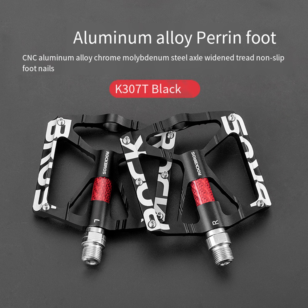 ROCKBROS Bicycle Pedal, Peilin Anti Slip Mountain Bike Pedal, Aluminum Alloy Riding Pedal, Mountain Bike Bicycle Accessories: black
