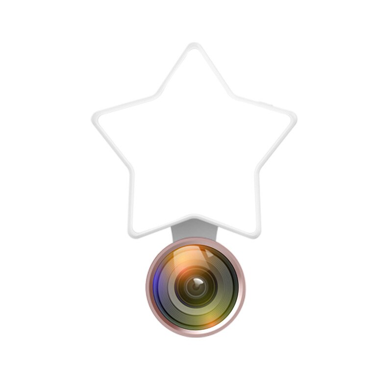 Mobiele Telefoon Led Selfie Ring Licht Draagbare Fotografie Clip Licht Schoonheid Vullen Lamp Voor Mobiele Telefoon Camera Oplaadbare: 03 With lens