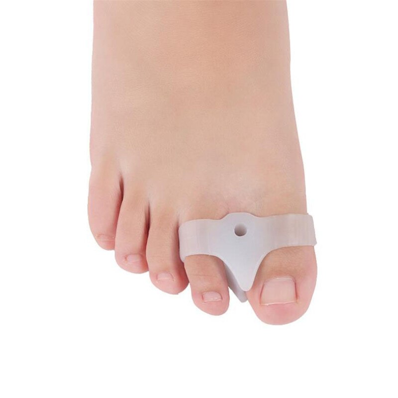 Separador de silicona de dos orificios para dedos de los pies, Protector de pulgar, Valgus, ajustador de juanete, Hallux Valgus, Protector de cuidado de los pies, 1 par
